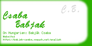 csaba babjak business card