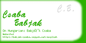 csaba babjak business card